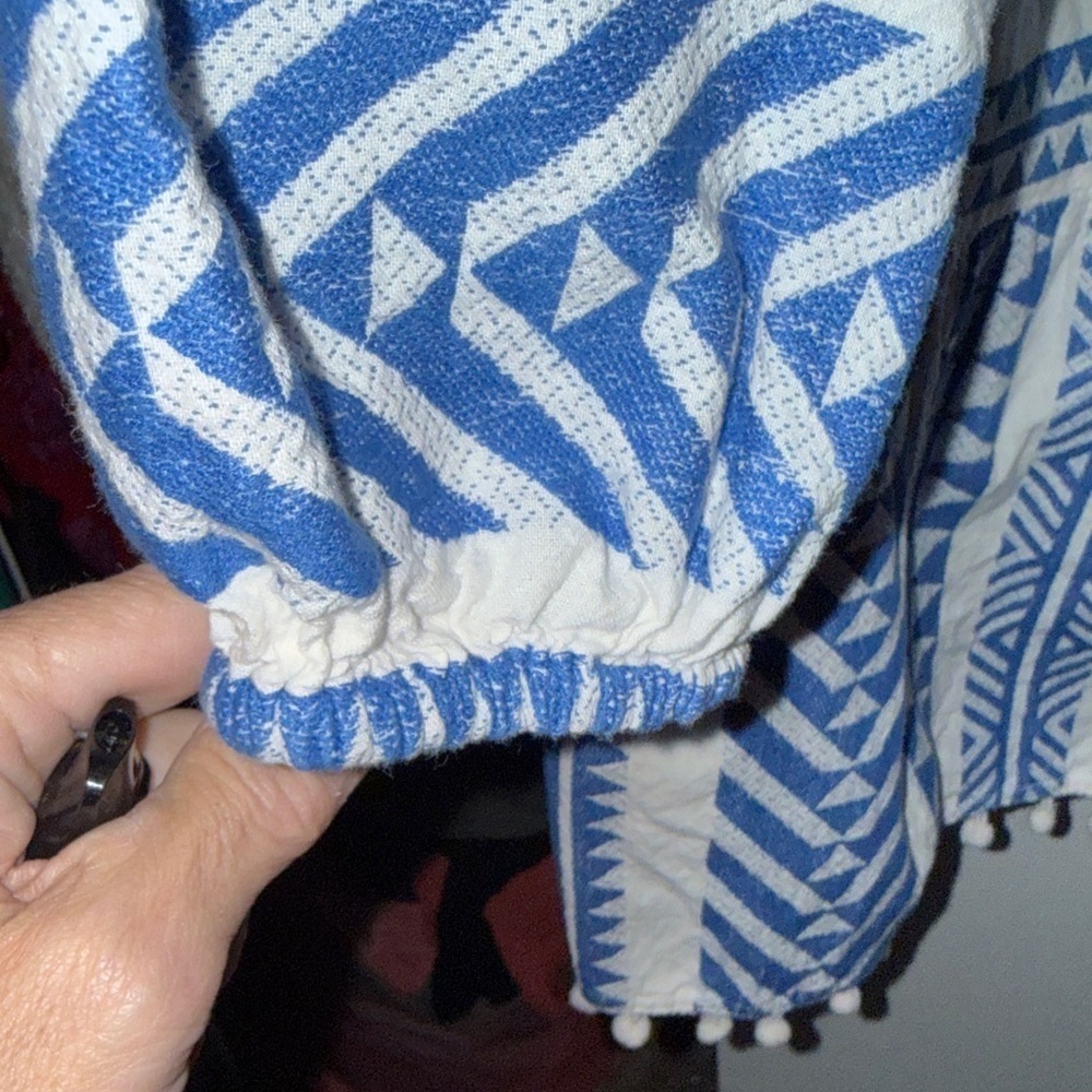 Blue and White Patterned Women's dress - Picture 3 of 6